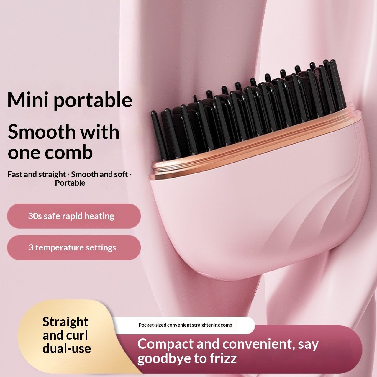 New Mini Charging Hair Straightener Comb. Shop Now 🛍️