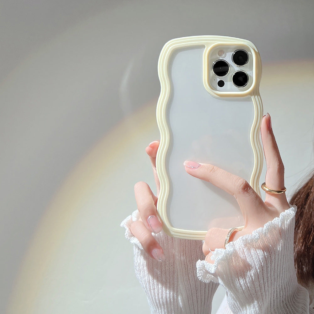 Wave Border Mobile Phone Case Solid Color Simple Candy Color. Shop Now 🛍️
