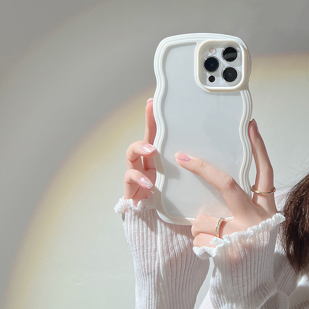 Wave Border Mobile Phone Case Solid Color Simple Candy Color. Shop Now 🛍️