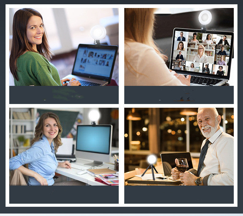 Video Conference 4 Inch Fill Light Computer Live Photography Light  LED Selfie Light USB Powered Round Camera Lamp Dimmable LED Ring Light With Phone Holder. Shop Now 🛍️