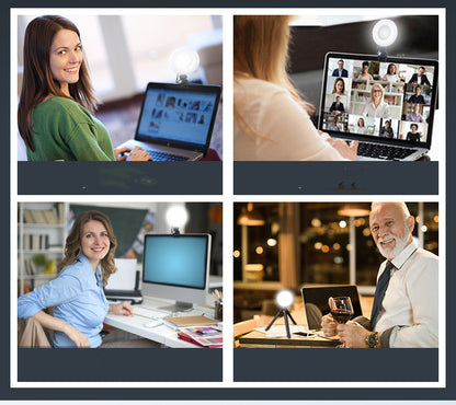 Video Conference 4 Inch Fill Light Computer Live Photography Light  LED Selfie Light USB Powered Round Camera Lamp Dimmable LED Ring Light With Phone Holder. Shop Now 🛍️