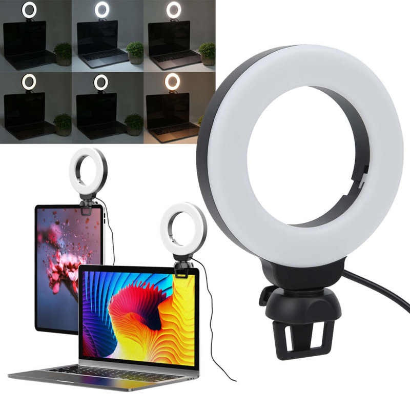 Video Conference 4 Inch Fill Light Computer Live Photography Light  LED Selfie Light USB Powered Round Camera Lamp Dimmable LED Ring Light With Phone Holder. Shop Now 🛍️
