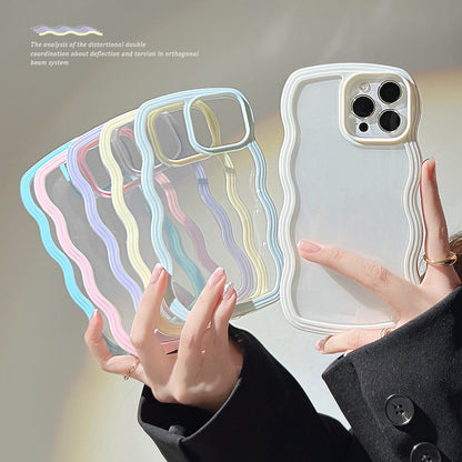 Wave Border Mobile Phone Case Solid Color Simple Candy Color. Shop Now 🛍️