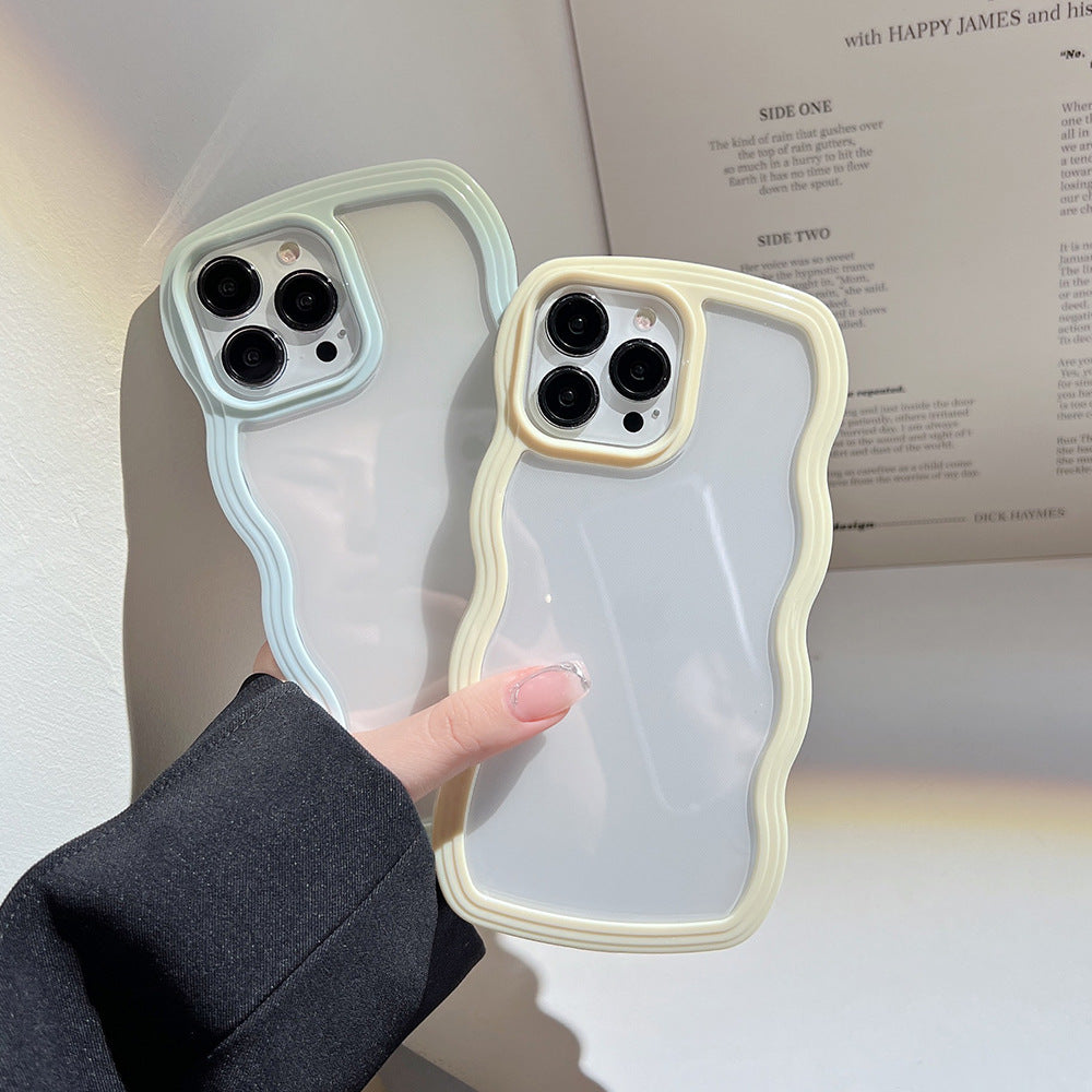 Wave Border Mobile Phone Case Solid Color Simple Candy Color. Shop Now 🛍️