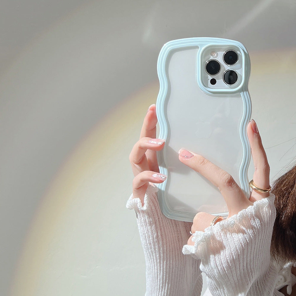 Wave Border Mobile Phone Case Solid Color Simple Candy Color. Shop Now 🛍️