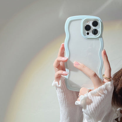 Wave Border Mobile Phone Case Solid Color Simple Candy Color. Shop Now 🛍️