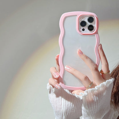 Wave Border Mobile Phone Case Solid Color Simple Candy Color. Shop Now 🛍️