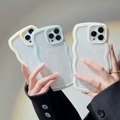 Wave Border Mobile Phone Case Solid Color Simple Candy Color. Shop Now 🛍️