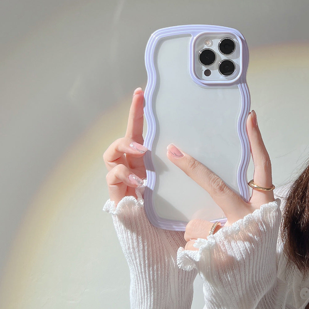 Wave Border Mobile Phone Case Solid Color Simple Candy Color. Shop Now 🛍️